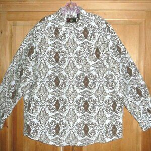 PHAT FARM Phat Classics Mens Vintage 90s Shirt Sz 2XL Dramatic Logo Brown